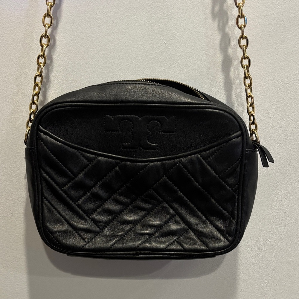 Tory Burch Black Leather Alexa Camera Bag